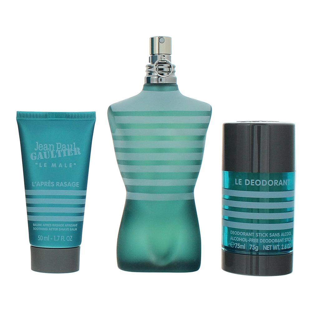 Jean Paul Gaultier Le Male 3 Piece Gift Set: Eau de Toilette 125ml - Aftershave  - Product