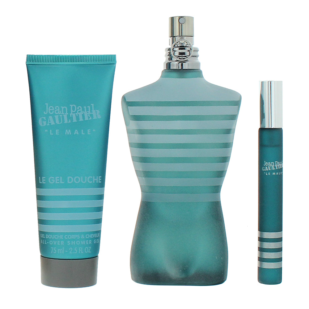 Jean Paul Gaultier Le Male 3 Piece Gift Set: Eau de Toilette 125ml - Eau de Toil - Product
