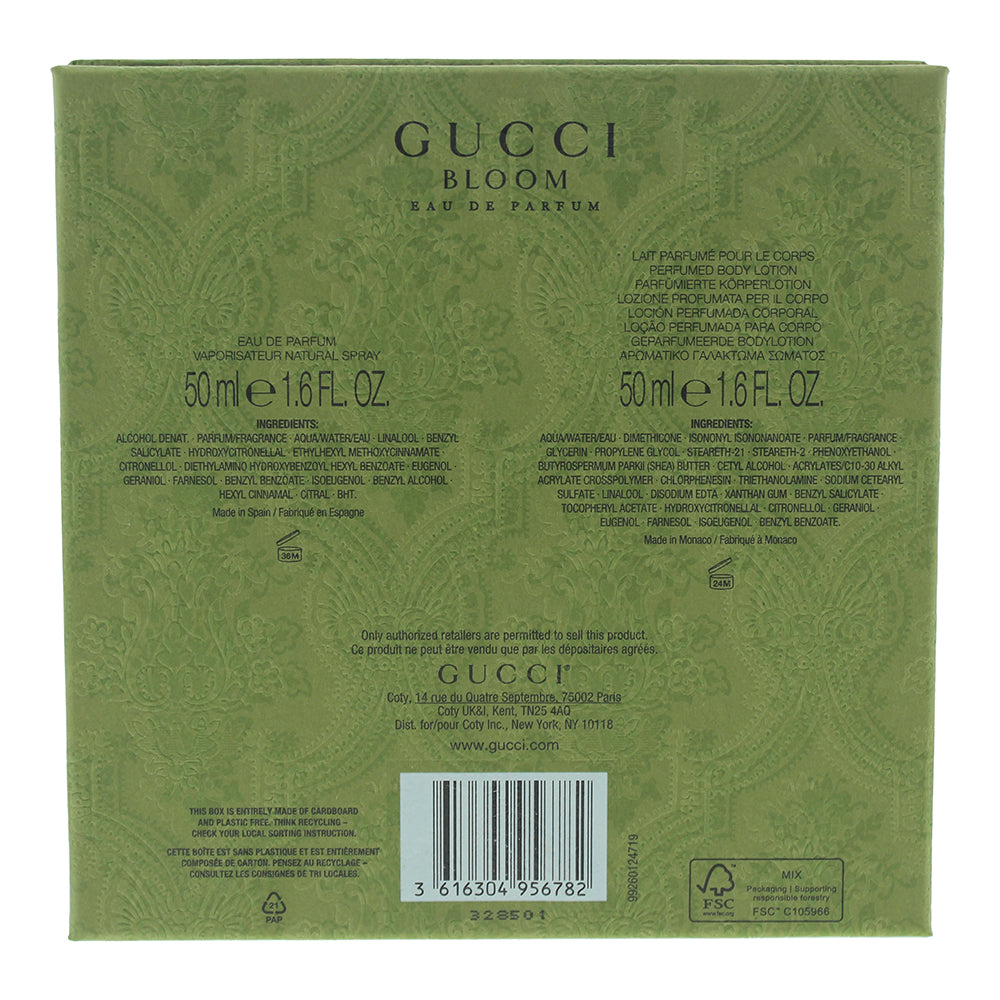 Gucci Bloom 2 Piece Gift Set: Eau de Parfum 50ml - Body Lotion 50ml