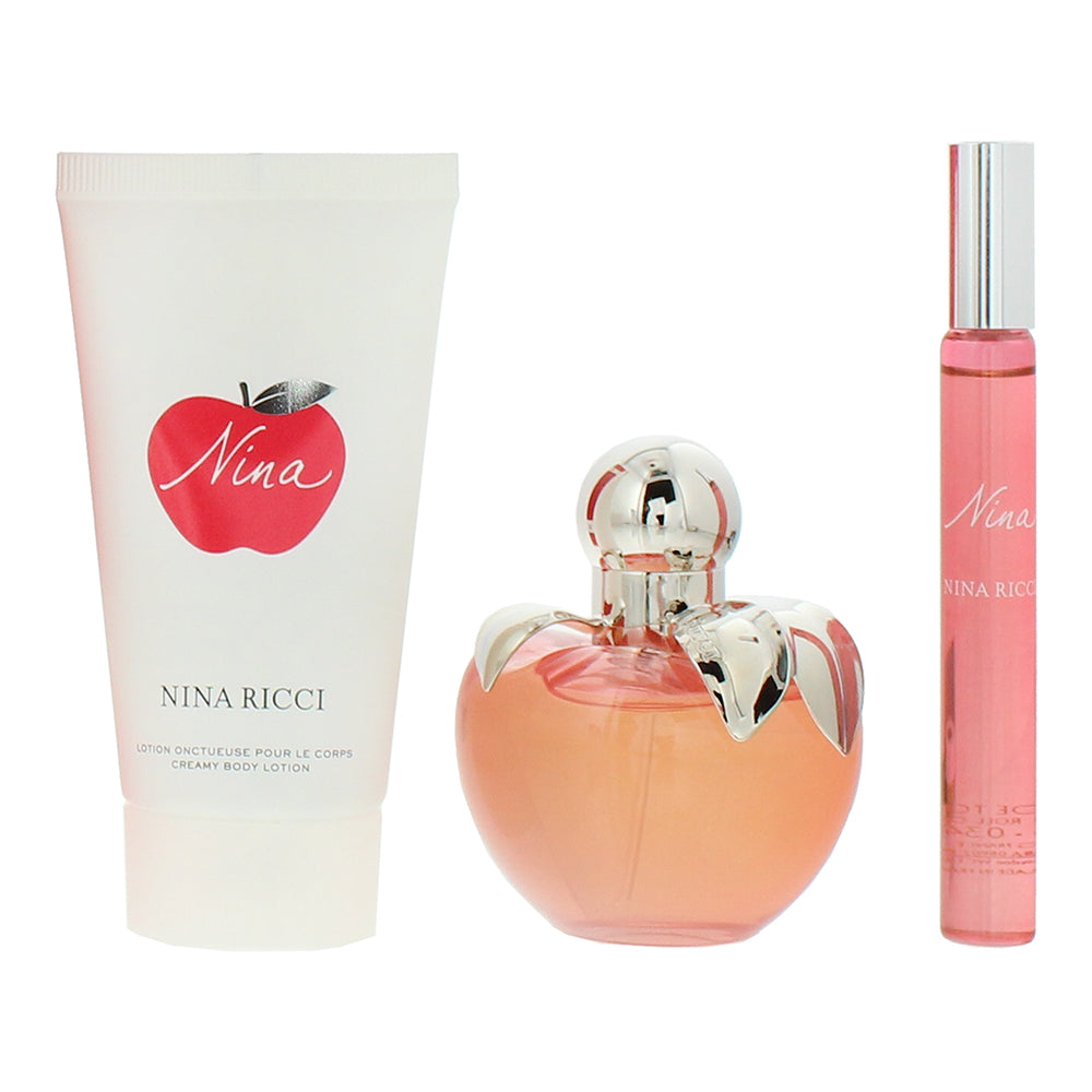 Nina Ricci Nina 3 Piece Gift Set: Eau de Toilette 50ml - Rollerball 10ml - Body  - Product
