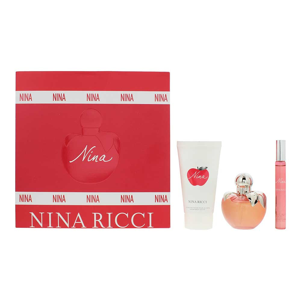 Nina Ricci Nina 3 Piece Gift Set: Eau de Toilette 50ml - Rollerball 10ml - Body