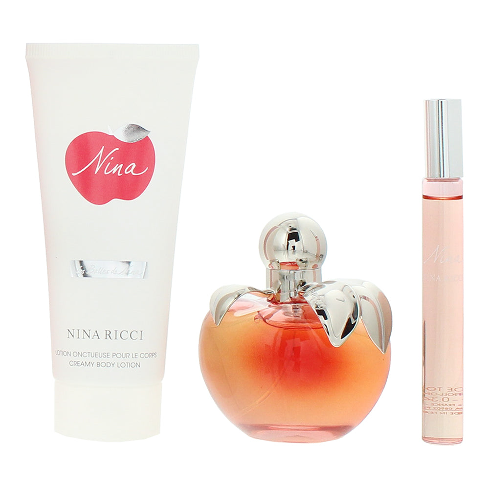 Nina Ricci Nina 3 Piece Gift Set: Eau de Toilette 80ml - Rollerball 10ml - Body  - Product