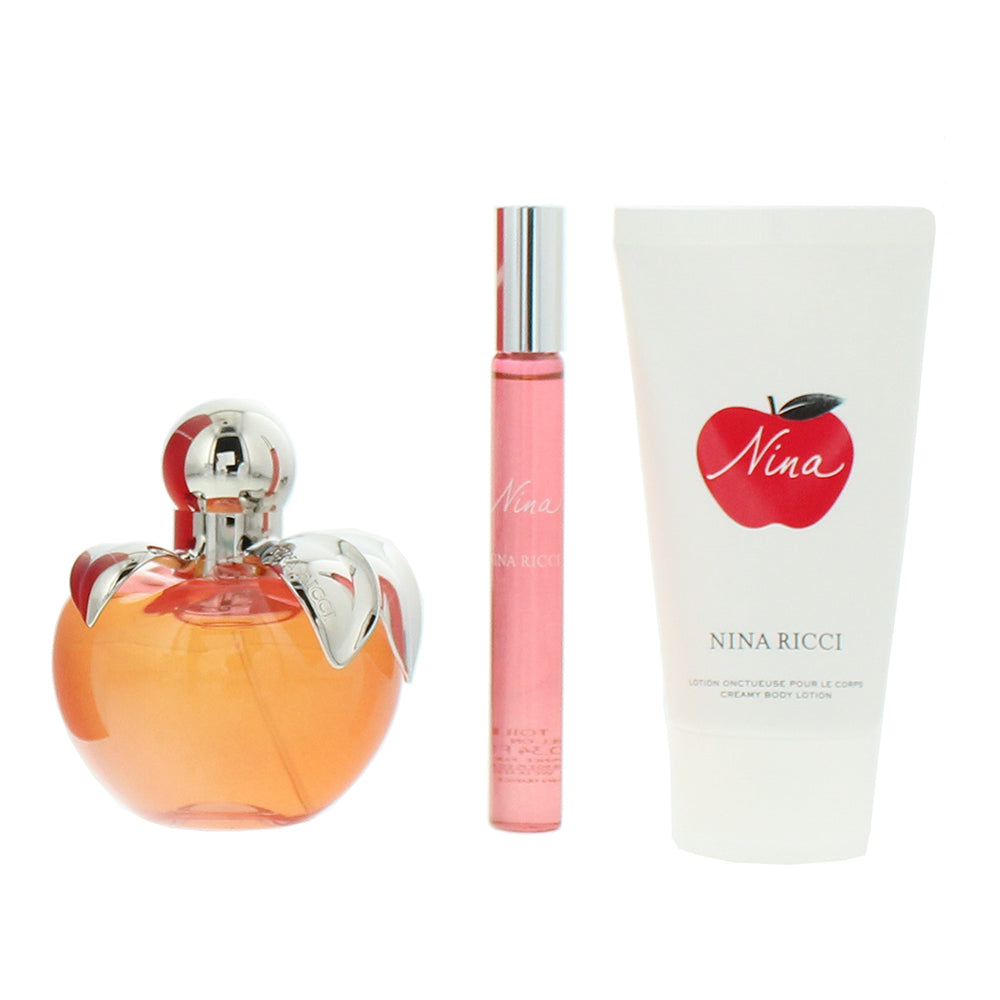 Nina Ricci Nina 3 Piece Gift Set: Eau de Toilette 80ml - Rollerball 10ml - Body  - Product