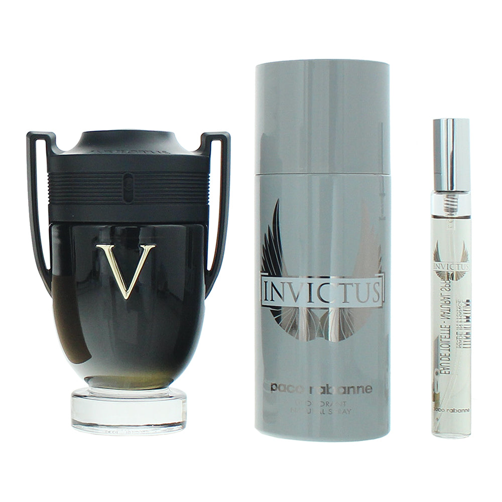 Paco Rabanne Invictus Victory 3 Piece Gift Set: Eau de Parfum 100ml - Eau de Par - Product