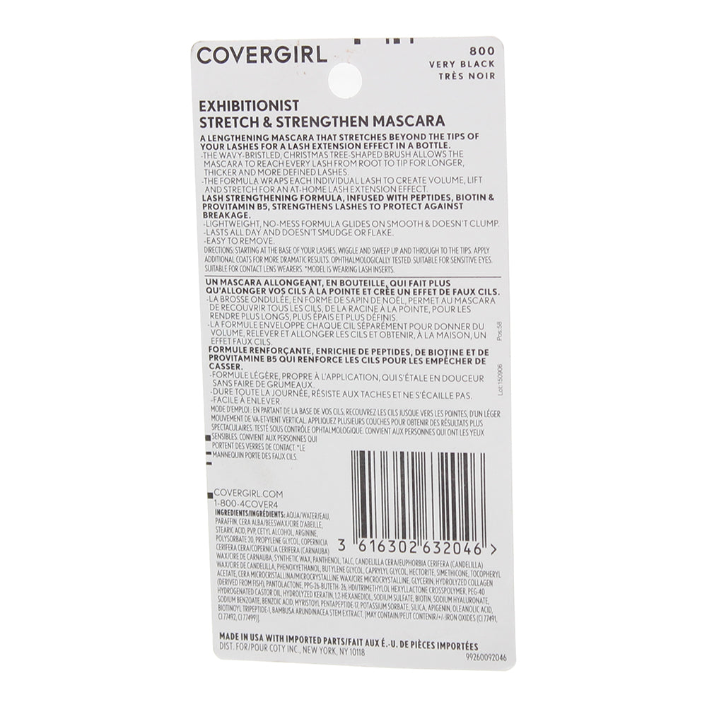Covergirl Exhibitionist Stretch & Strengthen 800-Very Black Mascara 9ml