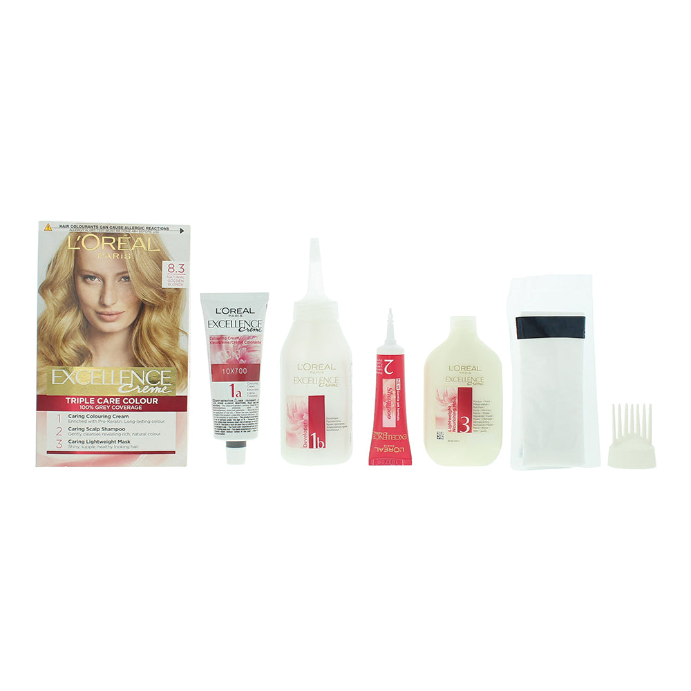 L'Oreal Excellence Crème 8.3 Natural Golden Blonde Hair Colour 192ml