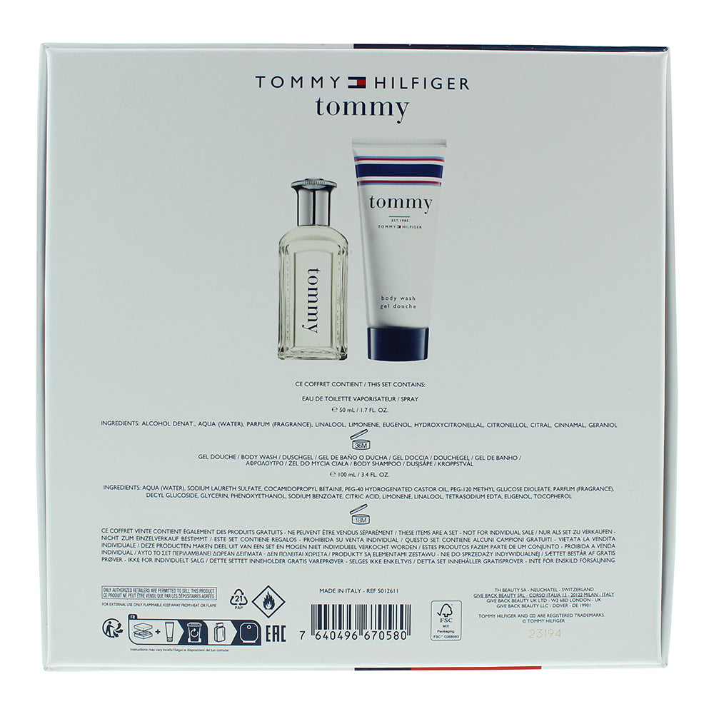 Tommy Hilfiger Tommy 2 Piece Gift Set: Eau de Toilette 50ml - Body Wash 100ml - Ingredients