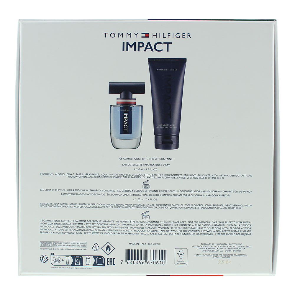 Tommy Hilfiger Impact 2 Piece Gift Set: Eau de Toilette 50ml - Body Wash 100ml
