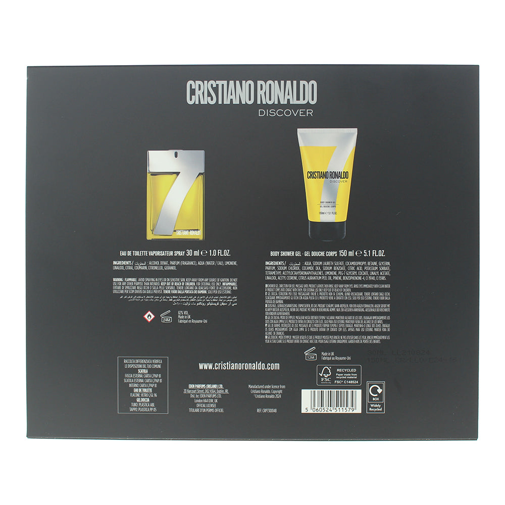 Cristiano Ronaldo Cr7 Discover 2 Piece Gift Set: Eau de Toilette 30ml - Shower G