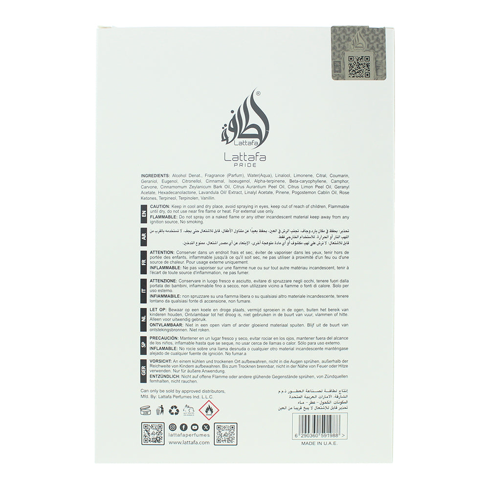 Lattafa Pride Art Of Arabia I Eau de Parfum 100ml - Ingredients