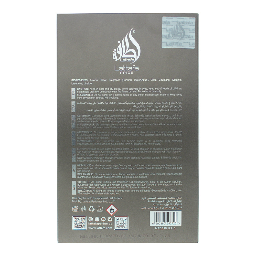 Lattafa Pride Raw Human Eau de Parfum 100ml - Ingredients