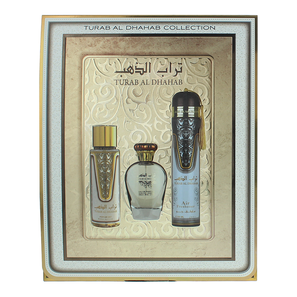 Ard Al Zaafaran Turab Al Dhahab 3 Piece Gift Set: Eau de Parfum 100ml - Perfume  - Box