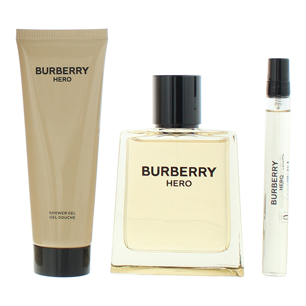 Burberry Hero For Men 3 Piece Gift Set: Eau de Toilette 100ml - Shower Gel 75ml  - Product