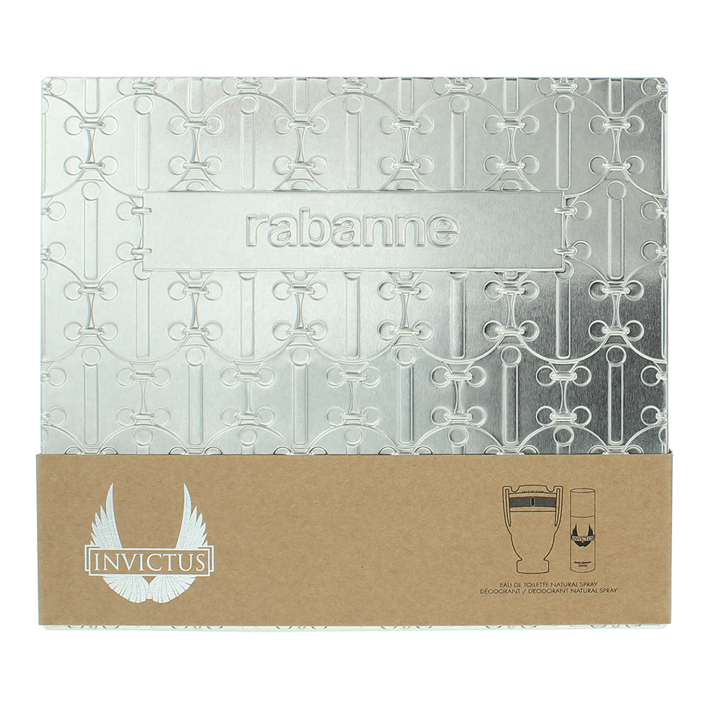 Paco Rabanne Invictus 2 Piece Gift Set: Eau de Toilette 200ml - Deodorant Spray  - Box