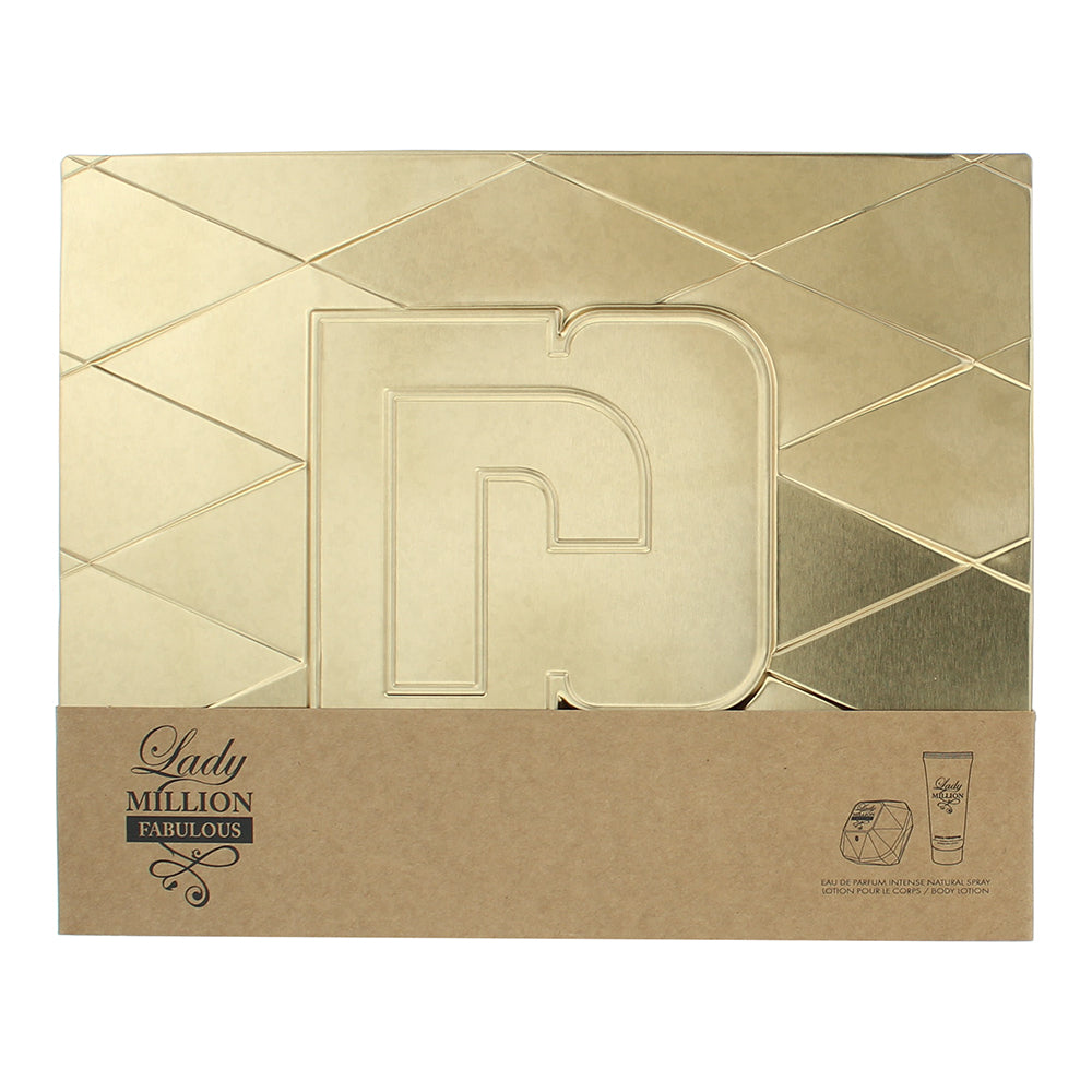 Paco Rabanne Lady Million Fabulous 2 Piece Gift Set: Eau de Parfum 80ml - Body L - Box