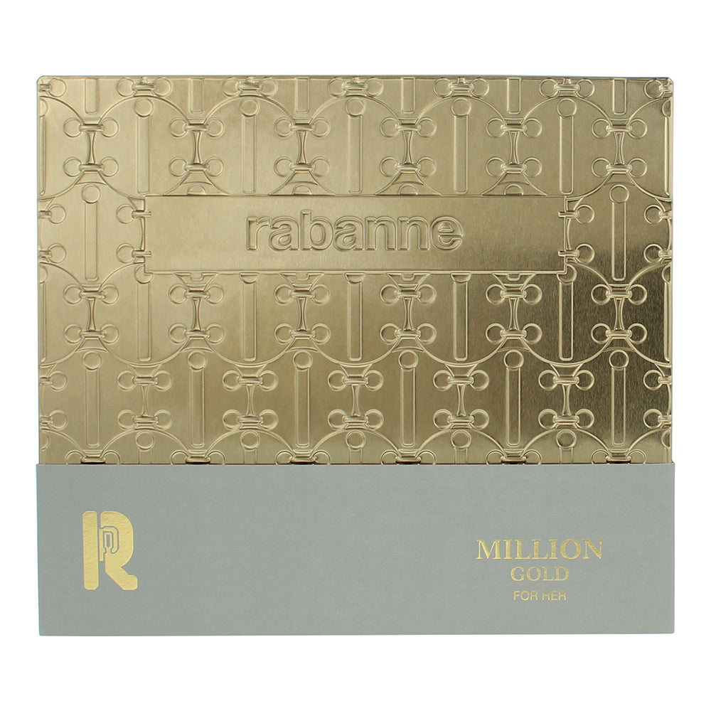 Paco Rabanne Million Gold 3 Piece Gift Set: Eau de Parfum 90ml - Body Lotion 100 - Box