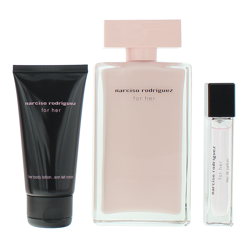 Narciso Rodriguez For Her 3 Piece Gift Set: Eau de Parfum 100ml - Body Lotion 50 - Product