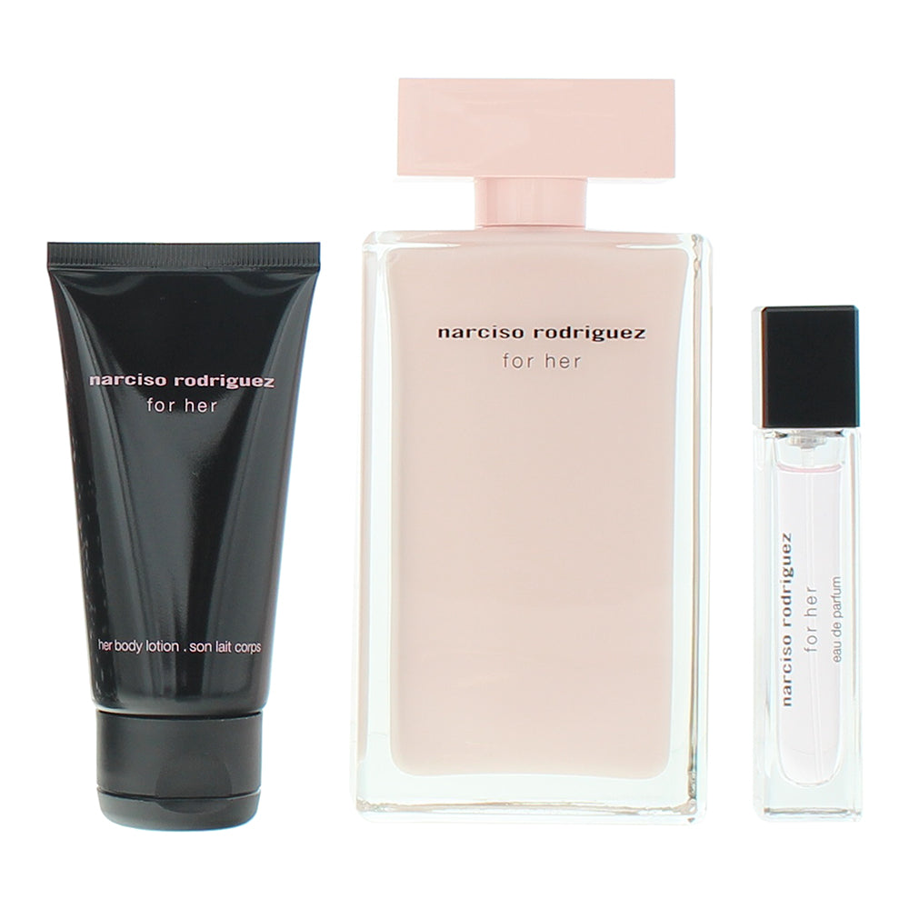 Narciso Rodriguez For Her 3 Piece Gift Set: Eau de Parfum 100ml - Body Lotion 50 - Product
