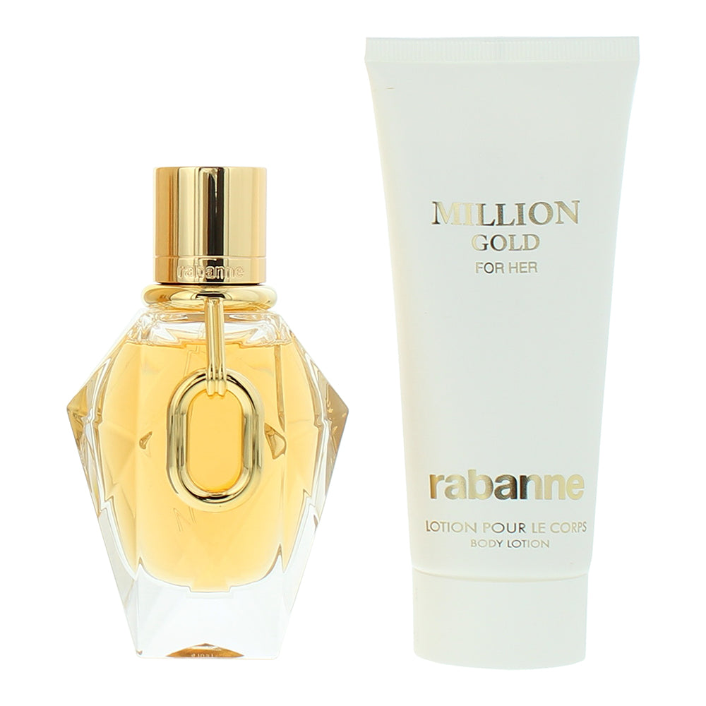 Paco Rabanne Million Gold 2 Piece Gift Set: Eau de Parfum 50ml - Body Lotion 100 - Product