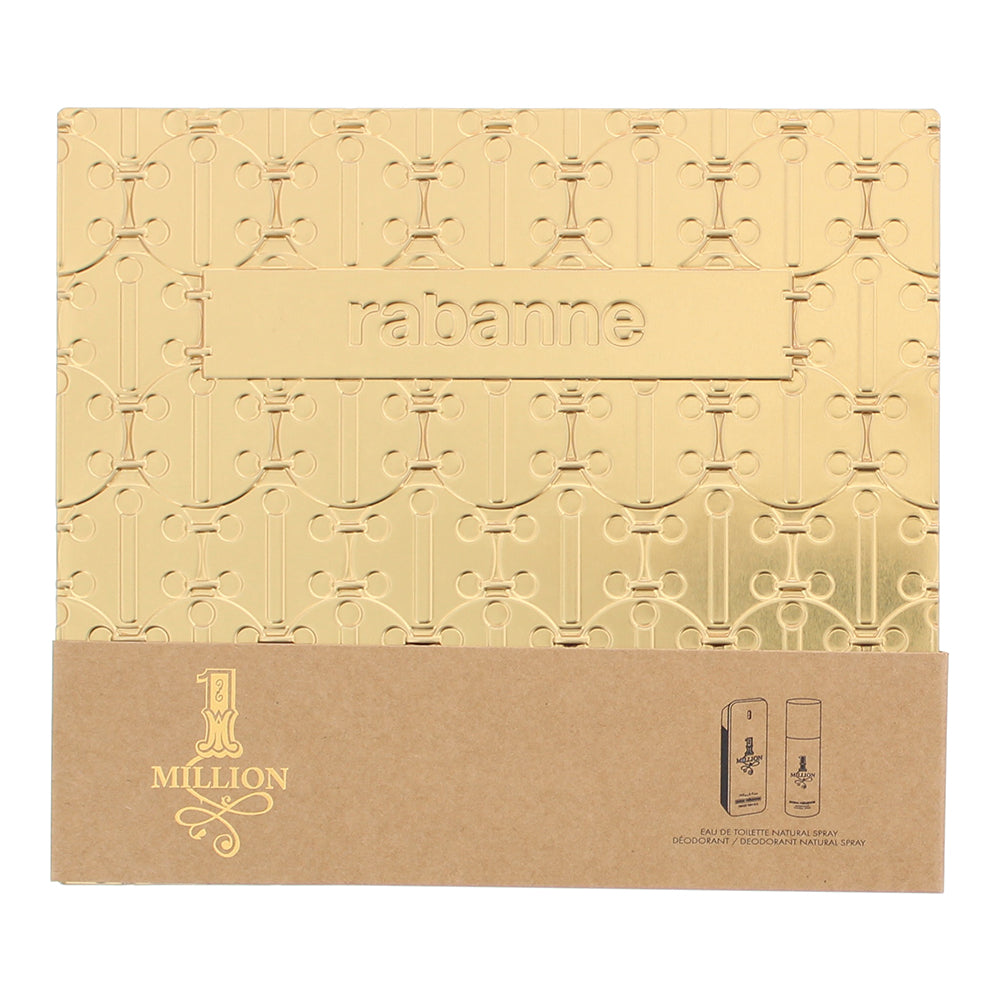Paco Rabanne 1 Million 2 Piece Gift Set: Eau de Toilette 100ml - Deodorant Spray - Box