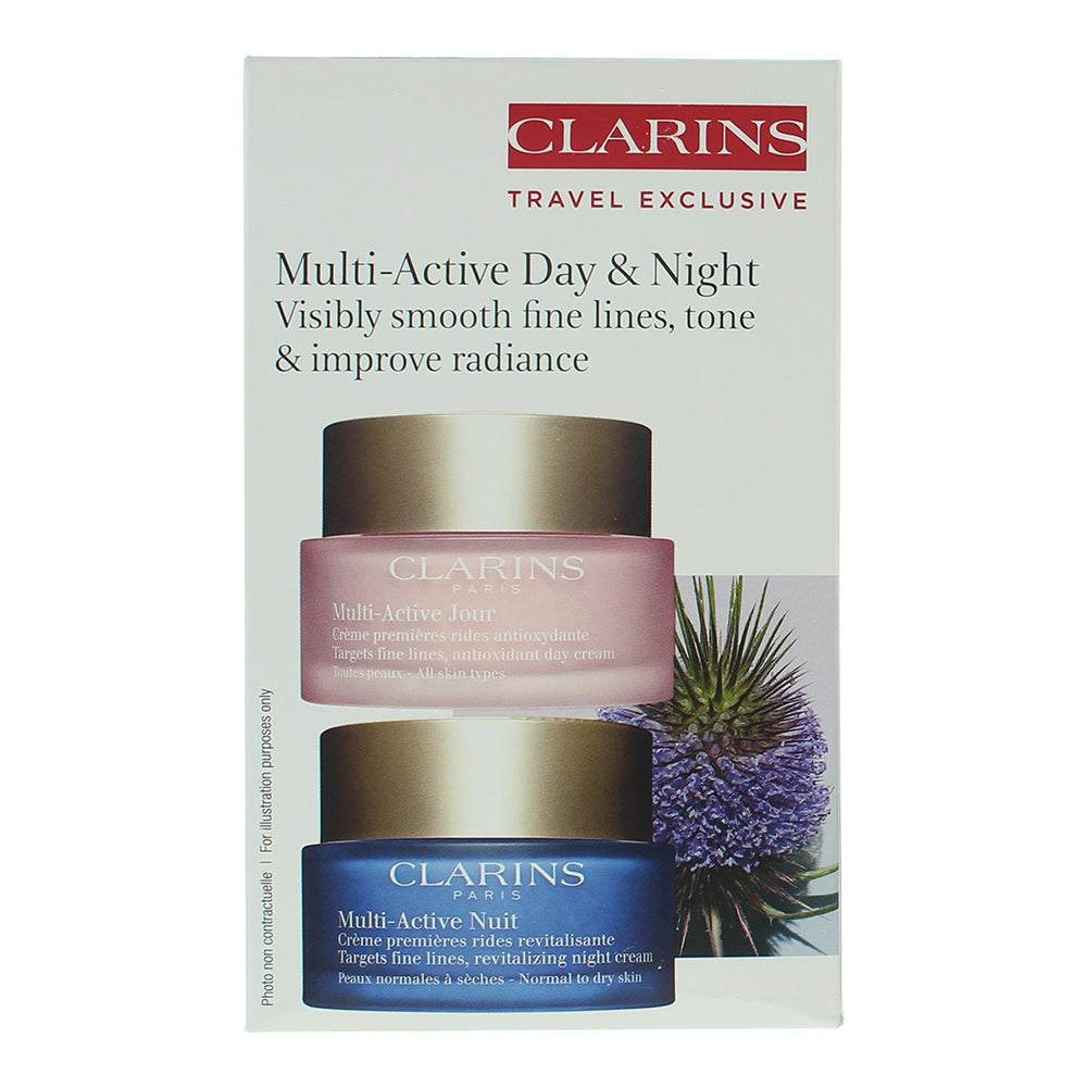 Clarins Multi-Active 2 Piece Gift Set: Day Cream 50ml - Night  Cream 50ml - Box