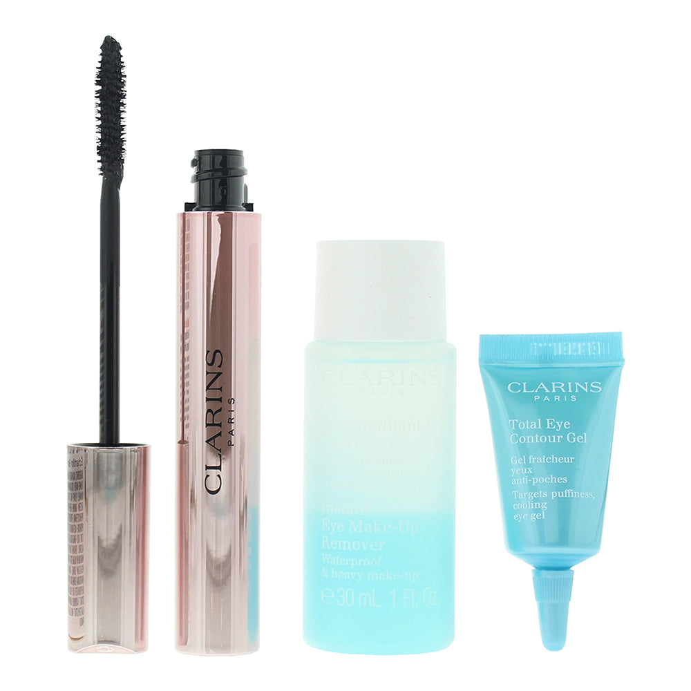 Clarins Wonder Perfect 3 Piece Gift Set: Mascara 4D 8ml - Make-Up Remover 30ml - - Product