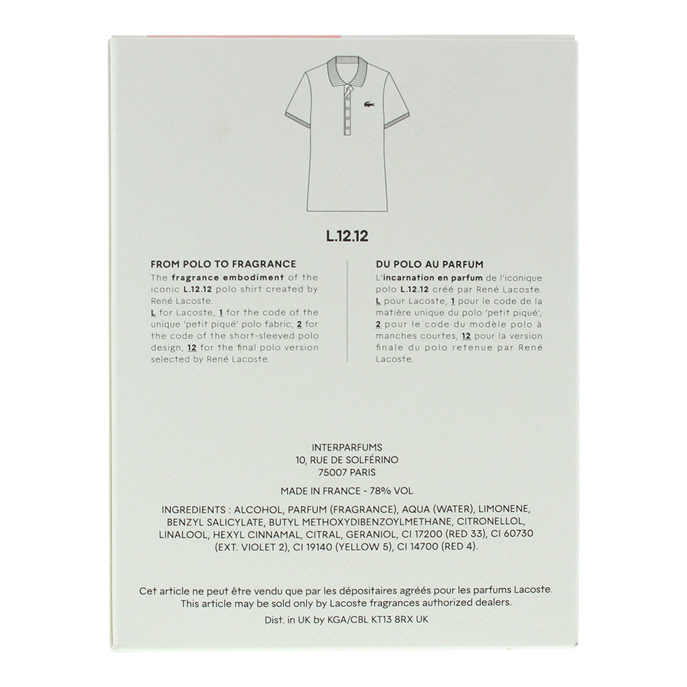 Lacoste L.12.12. Rose Eau Fraiche Eau de Toilette 100ml