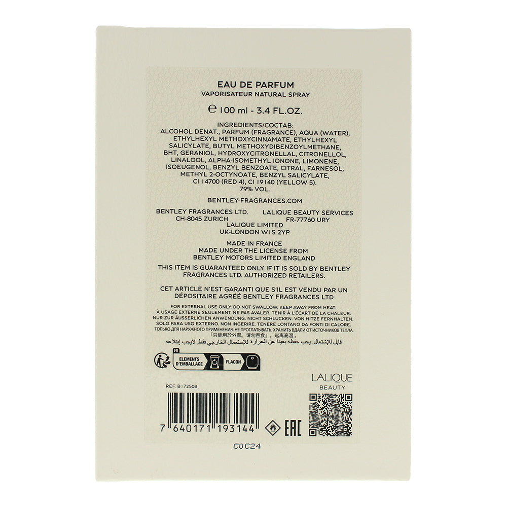 Bentley Beyond The Collection Mellow Heliotrope Eau De Parfum 100ml