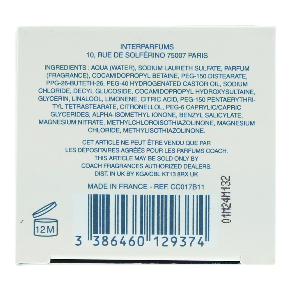 Coach Open Road Shower Gel 150ml - Ingredients