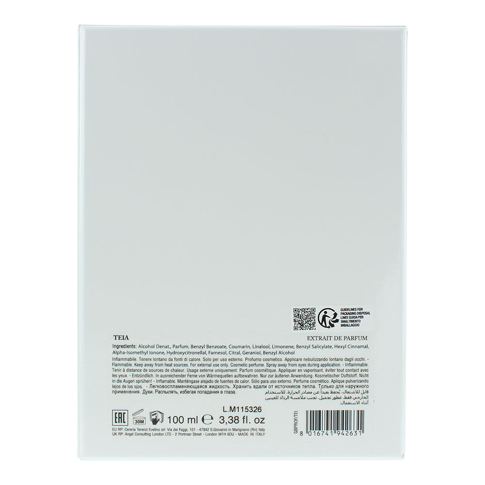 Giardino Benessere Teia Extrait de Parfum 100ml - Ingredients