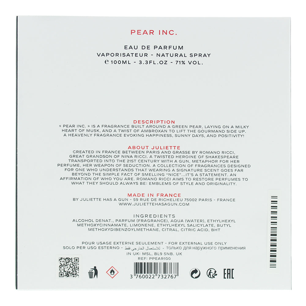 Juliette Has A Gun Pear Inc Eau de Parfum 100ml