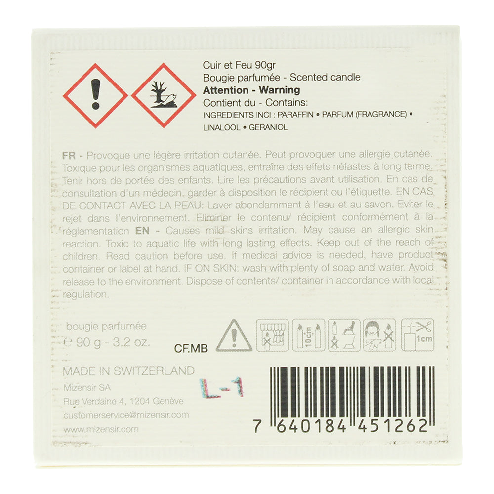 Mizensir Cuir Et Feu Scented Candle 90g