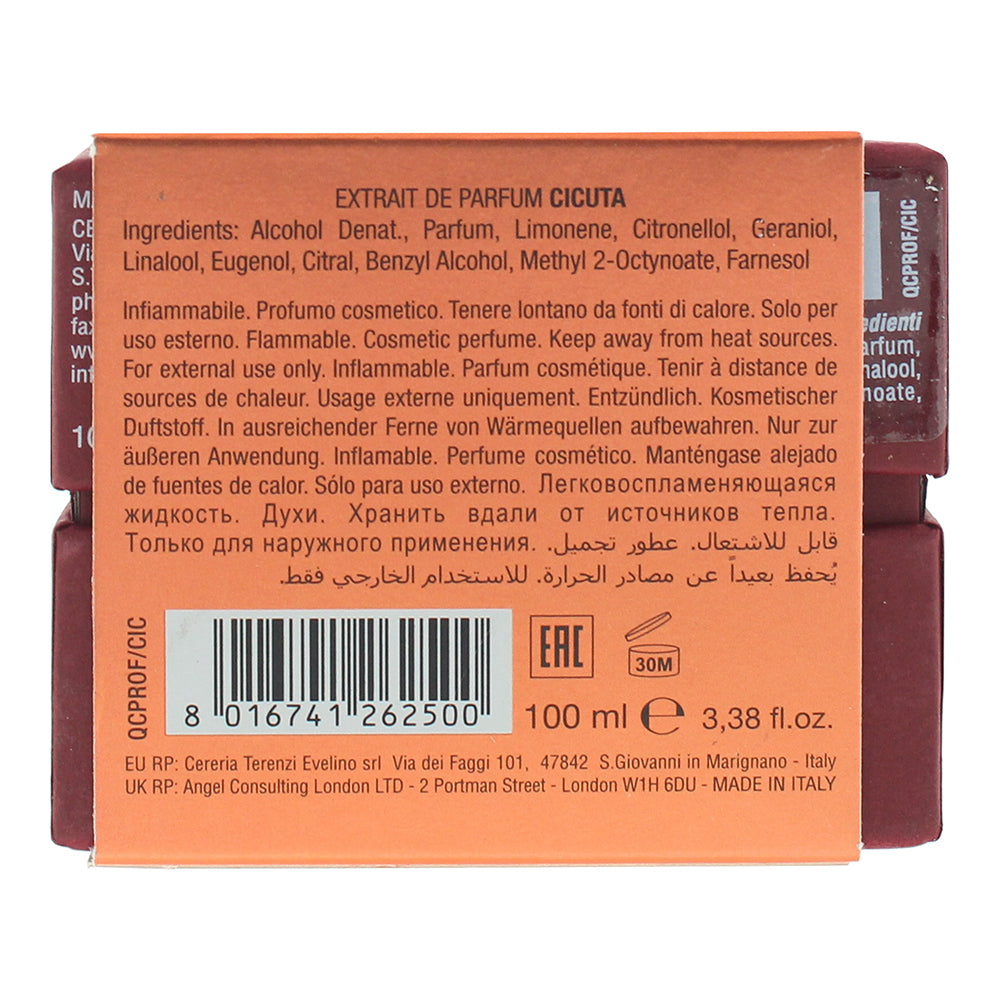 V Canto Cicuta Extrait de Parfum 100ml - Ingredients