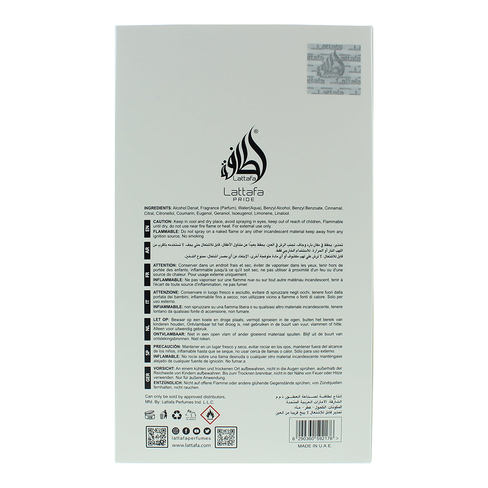 Lattafa Pride Ajwaa Eau de Parfum 90ml - Ingredients