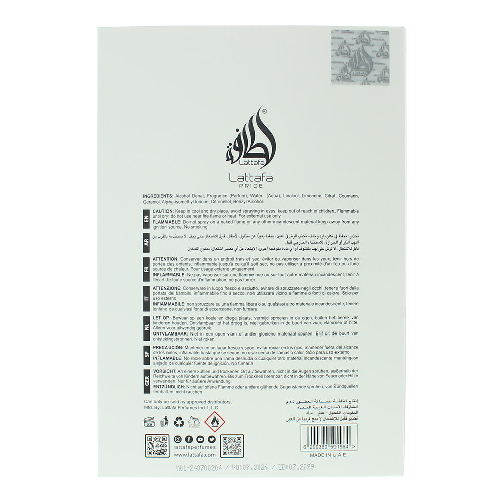 Lattafa Pride Art Of Arabia II Eau de Parfum 100ml - Ingredients