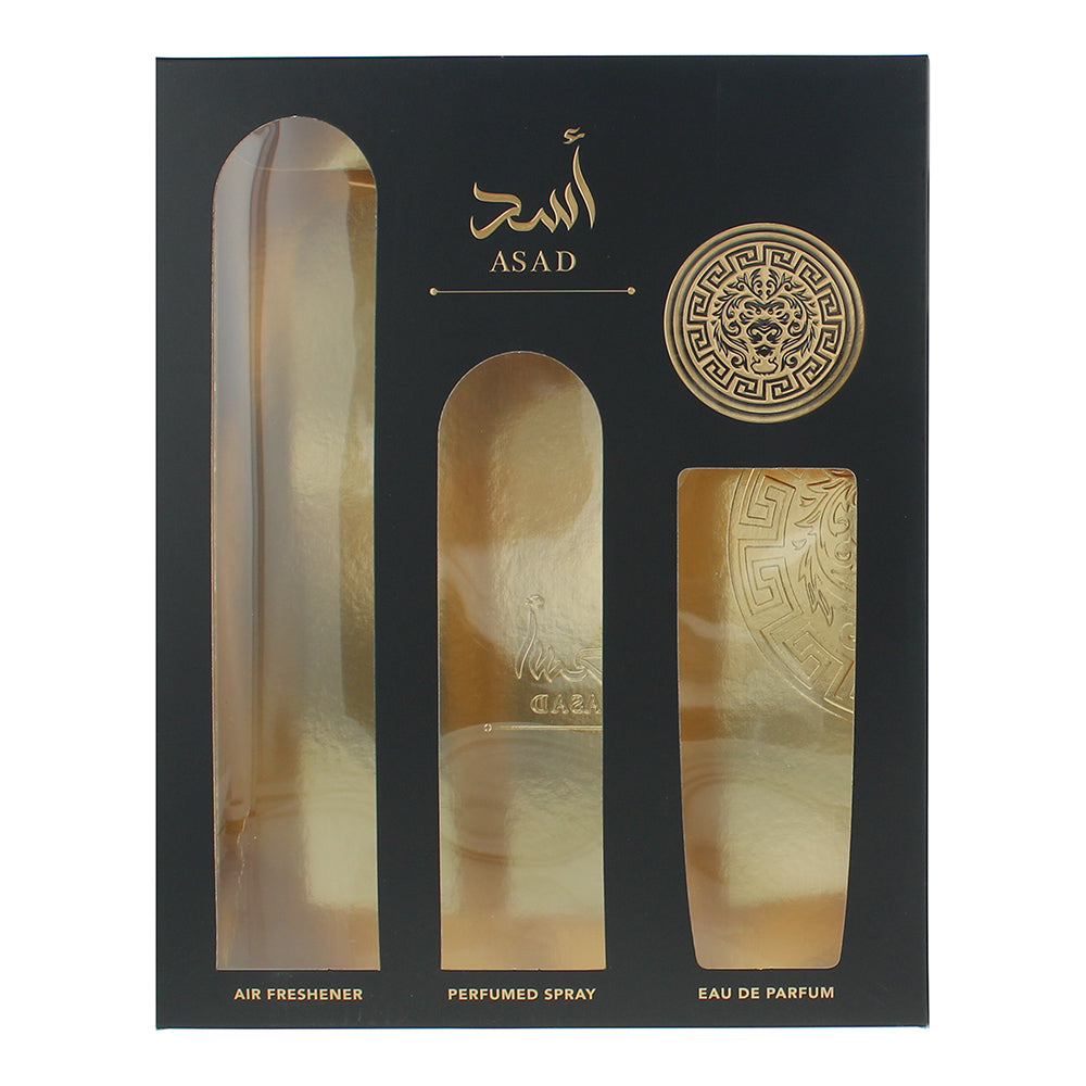 Lattafa Asad 3 Piece Gift Set: Eau de Parfum 100ml  - Box