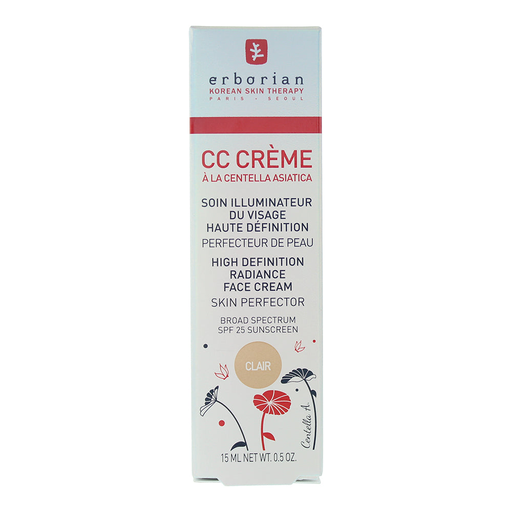 Erborian CC Cream Spf 25 Clair High Definition Radiance Face Cream 15ml - Box