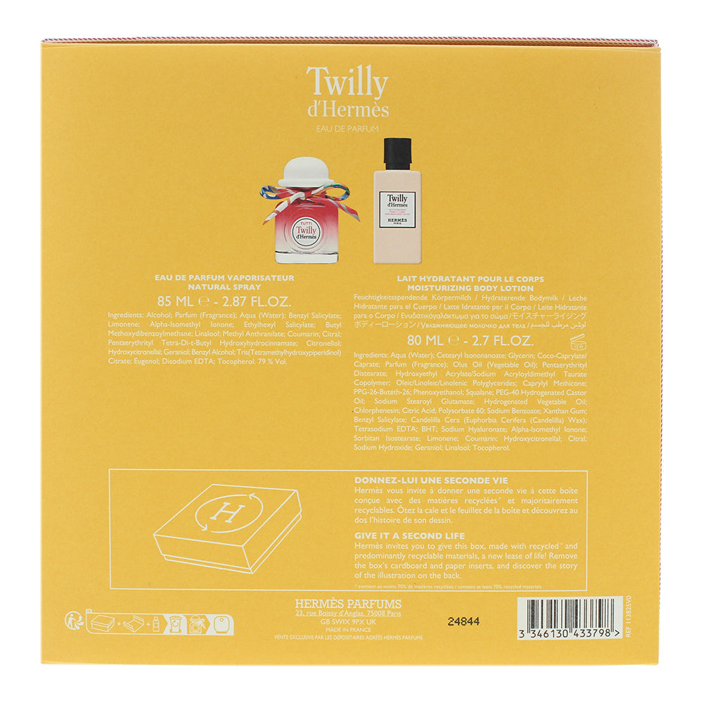 Hermès Twilly D'hermès Tutti 2 Piece Gift Set: Eau de Parfum 85ml - Moisturizing