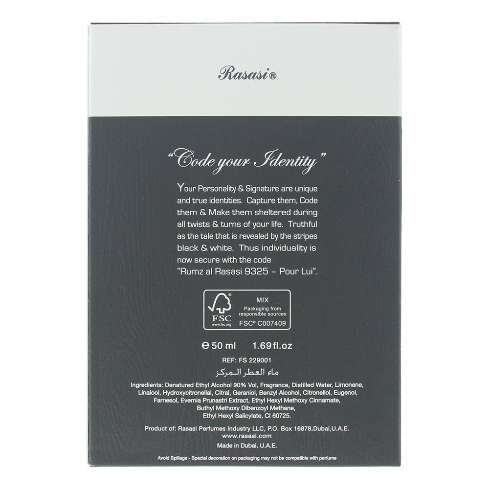 Rasasi Rumz Al Rasasi Pour Lui Eau de Parfum 50ml
