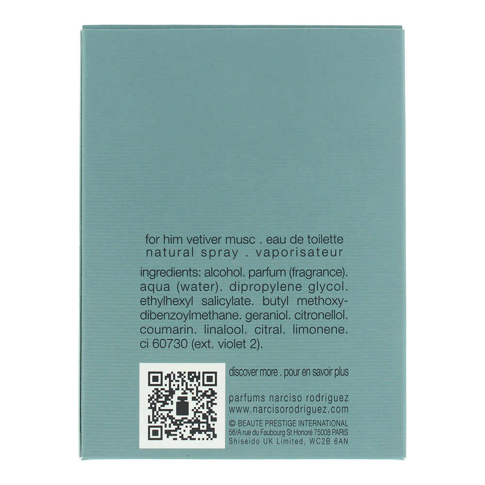 Narciso Rodriguez For Him Vetiver Musc Eau De Toilette 50ml