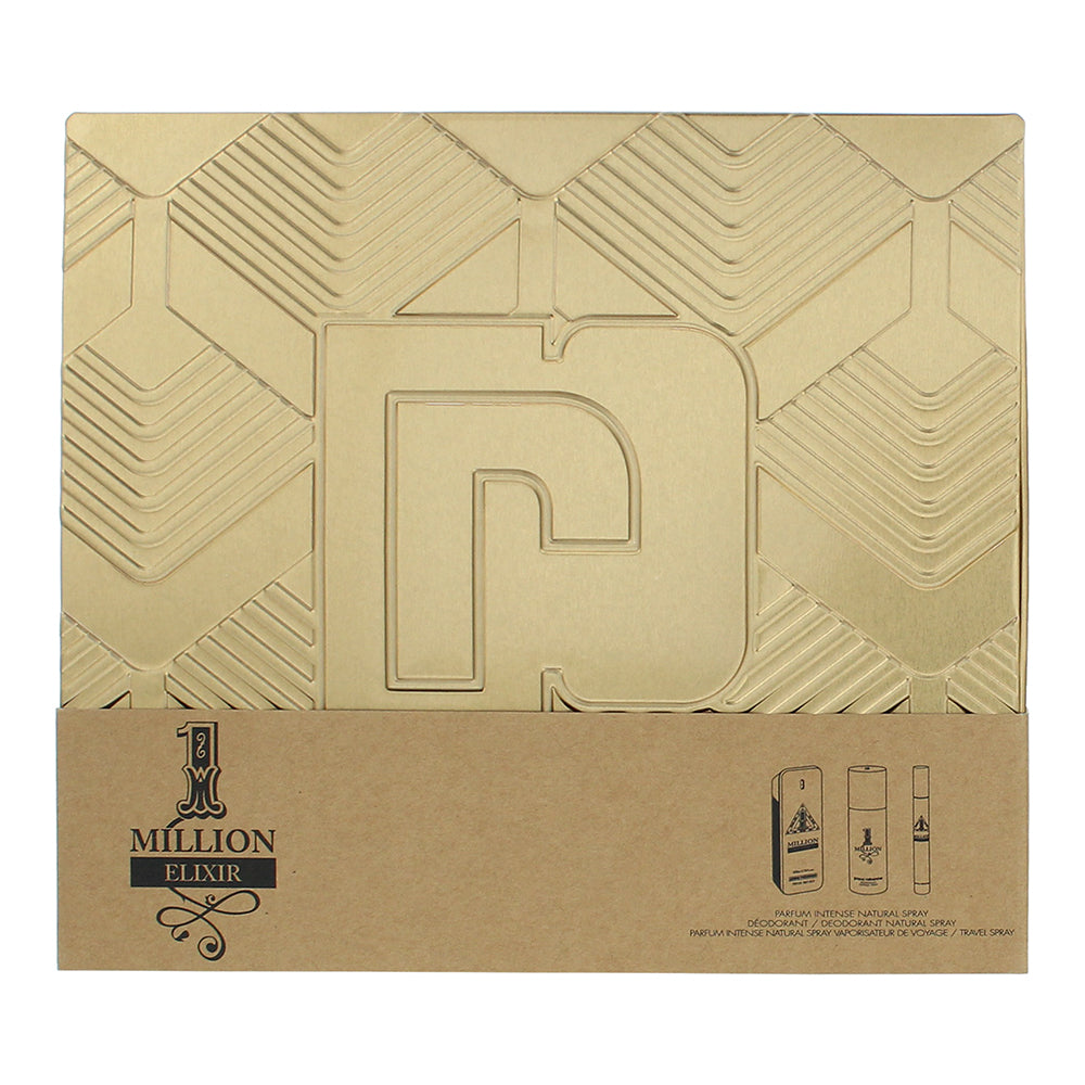 Paco Rabanne 1 Million Elixir Parfum Intense 3 Piece Gift Set: Eau de Parfum 100 - Box
