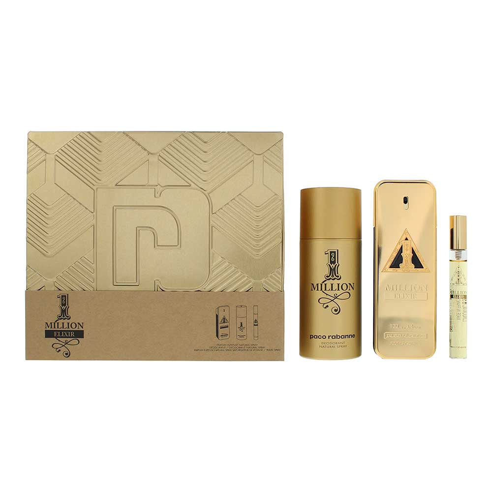 Paco Rabanne 1 Million Elixir Parfum Intense 3 Piece Gift Set: Eau de Parfum 100