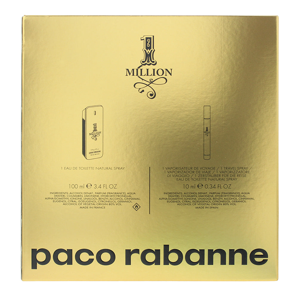 Paco Rabanne 1 Million 2 Piece Gift Set: Eau de Toilette 100ml - Eau de Toilette