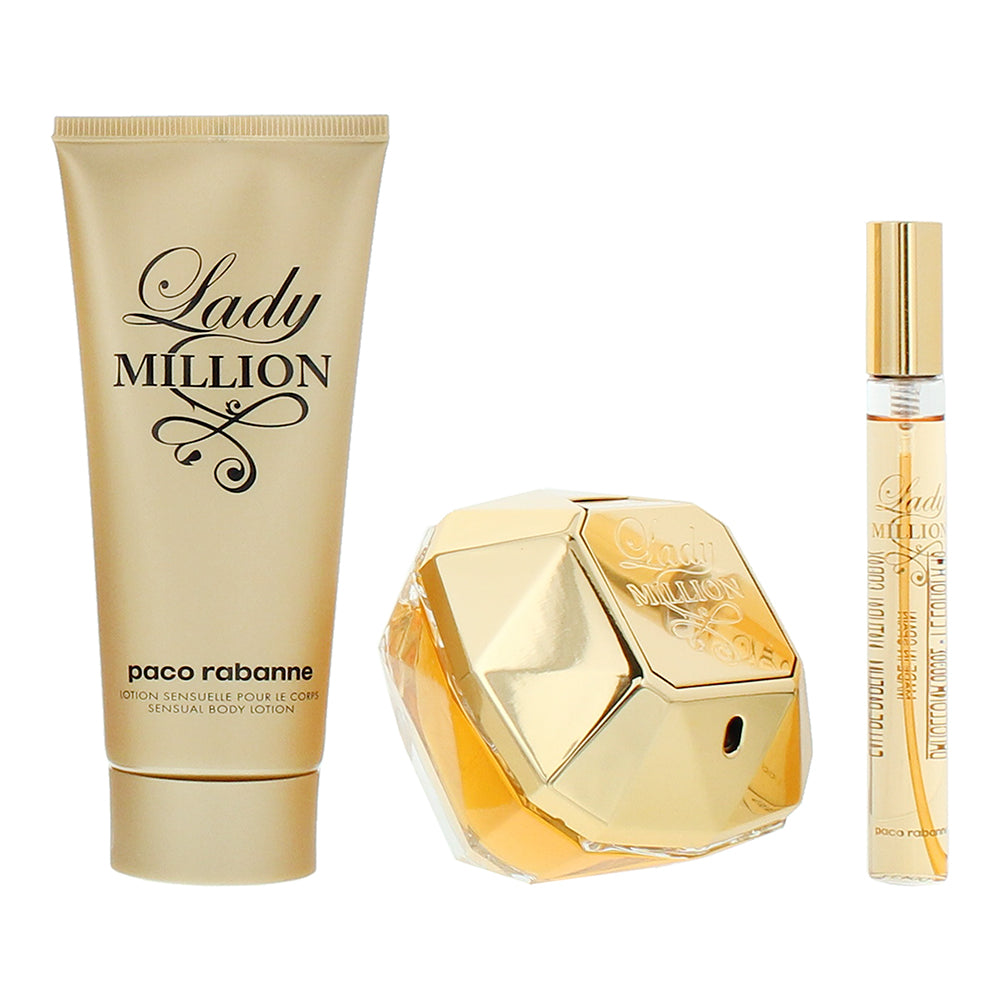 Paco Rabanne Lady Million 3 Piece Gift Set: Eau de Parfum 80ml - Eau de Parfum 1 - Product