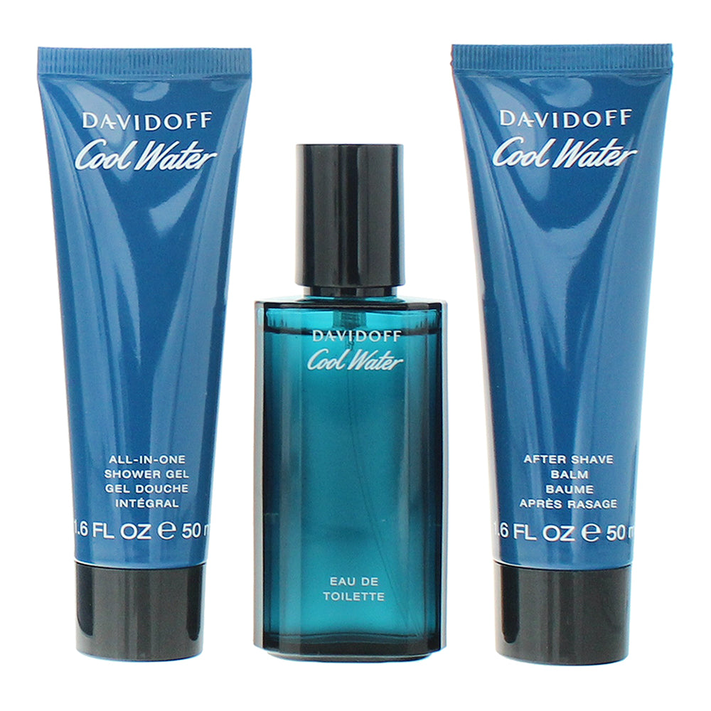 Davidoff Cool Water 3 Piece Gift Set: Eau de Toilette 40ml - Shower Gel 50ml - A - Product
