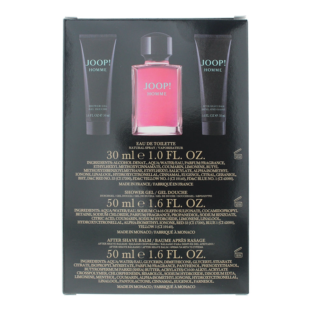 Joop! Homme 3 Piece Gift Set: Eau de Toilette 30ml - Aftershave Balm 50ml - Show
