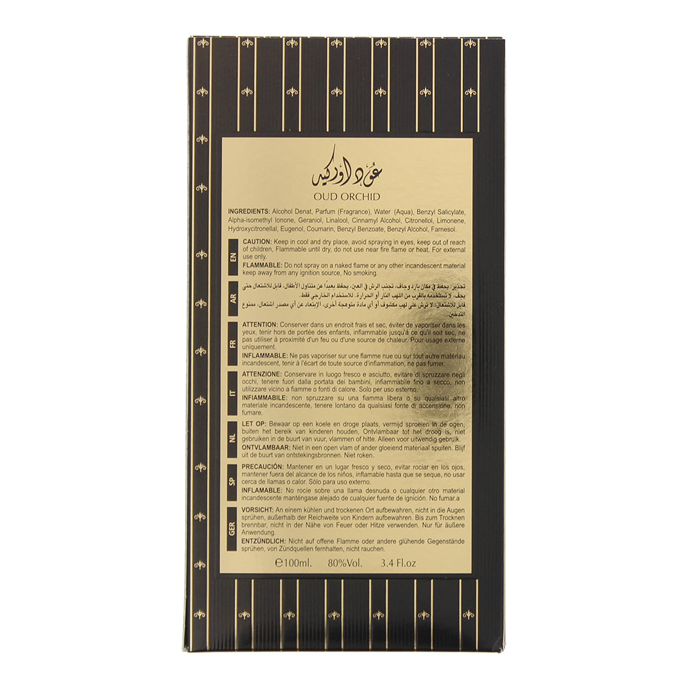 Ard Al Zaafaran Oud Orchid Eau de Parfum 100ml - Ingredients