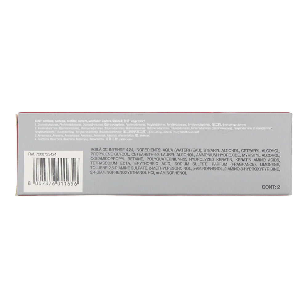 Intercosmo Voilà 3C Intense 4.24 Dark Irdi Copper Brown Hair Colour 60ml