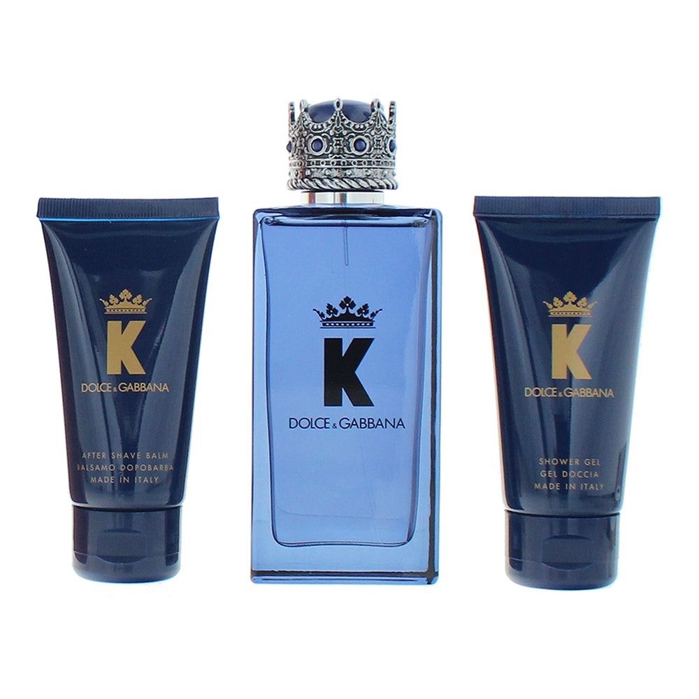 Dolce & Gabbana K 3 Piece Gift Set: Eau de Parfum 100ml - Aftershave Balm 50ml - - Product