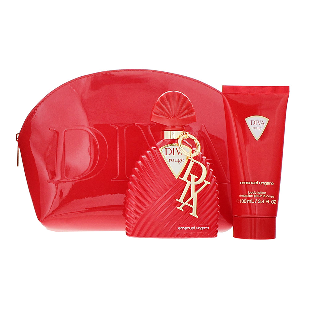 Emanuel Ungaro Diva Rouge 3 Piece Gift Set: Eau de Parfum 100ml - Body Lotion 10 - Product